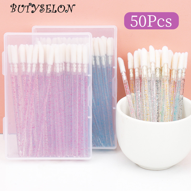50Pcs Disposable Lip Brush crystal Makeup Brushes P..